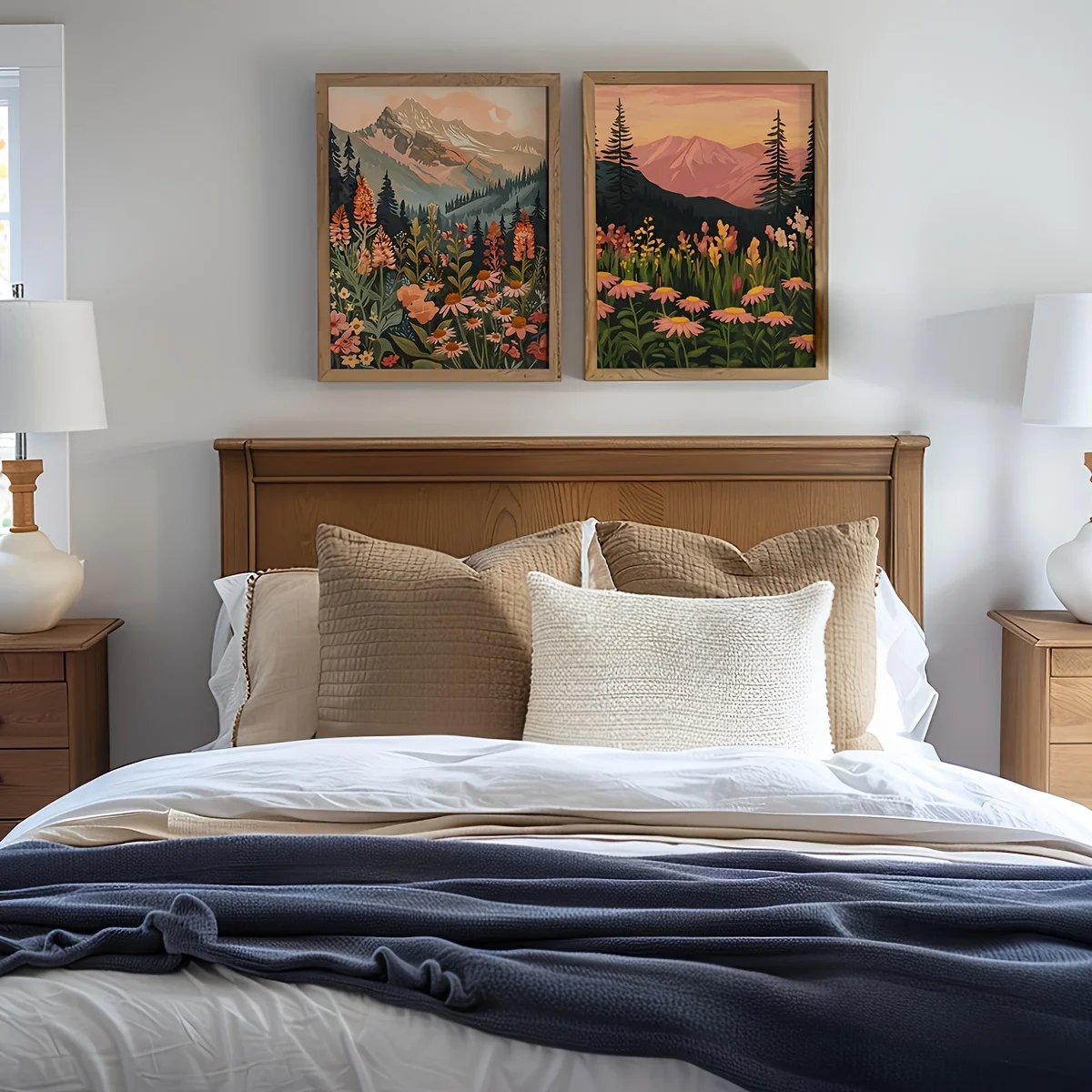 البوهيمي ديزي جبل الغروب قماش المشارك رائع البرية المشهد طباعة الفن الطلاء لغرفة النوم الحديثة الربيع ديكور المنزل