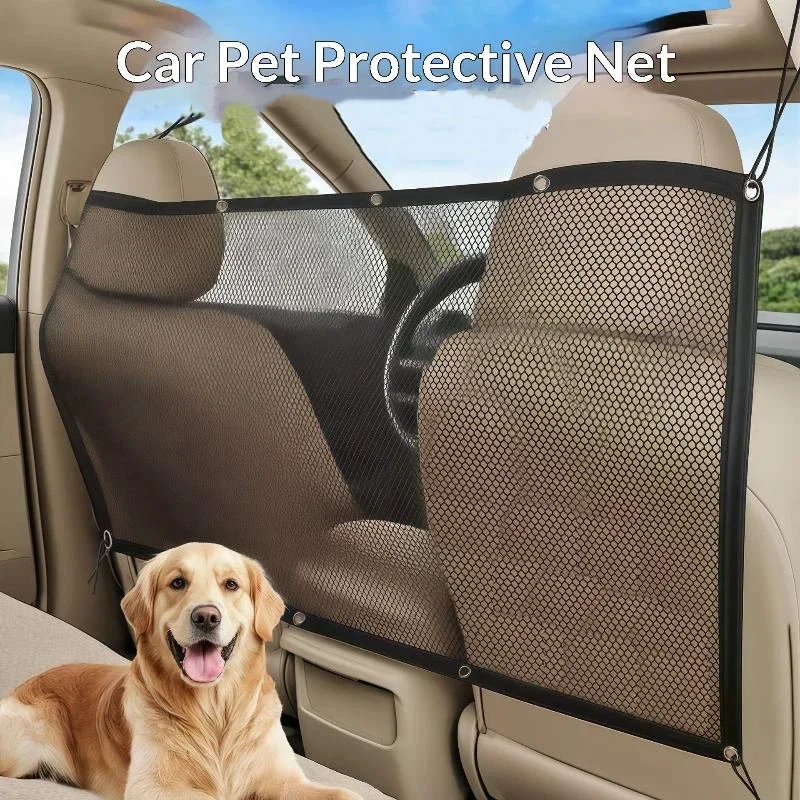 Car Pet Barrier Net Universal Breathable Dog Safety Isolation Mesh for Vehicles Backseat Divider Prevent Jumping