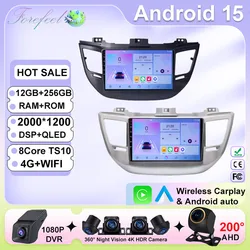 Android 15 Car Radio Video Player For Hyundai Tucson IX35 3 2015 2016 2017 2018 Carplay Autoradio GPS Navigation Head Unit Wifi