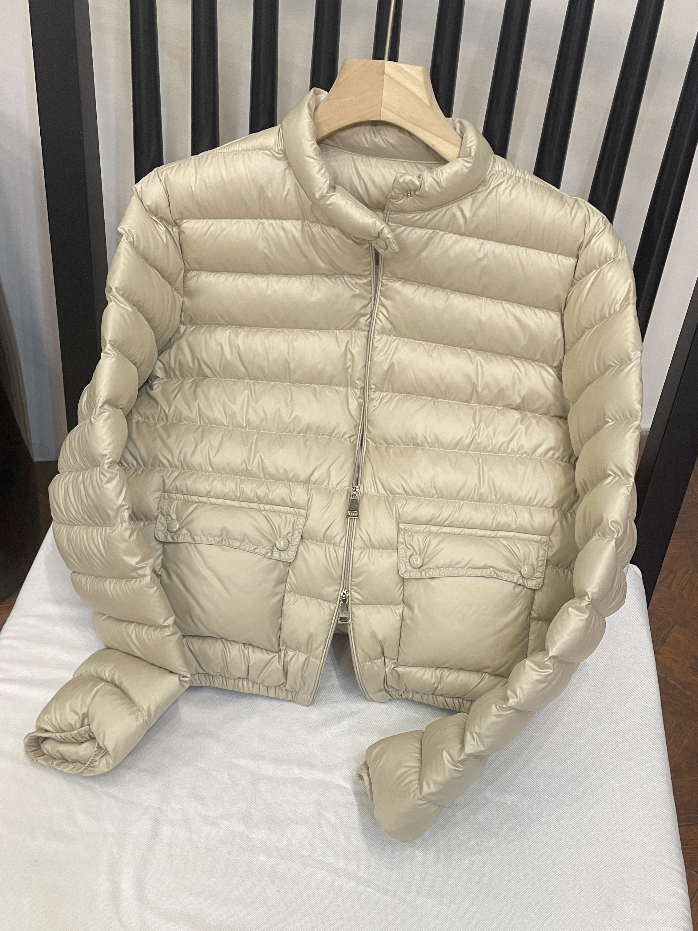 ライトシン スタンドアップカラー レディース ダウンジャケット 無地 カジュアル 厚手 ジッパー ジャケット シンプル 冬 デイリー トップス