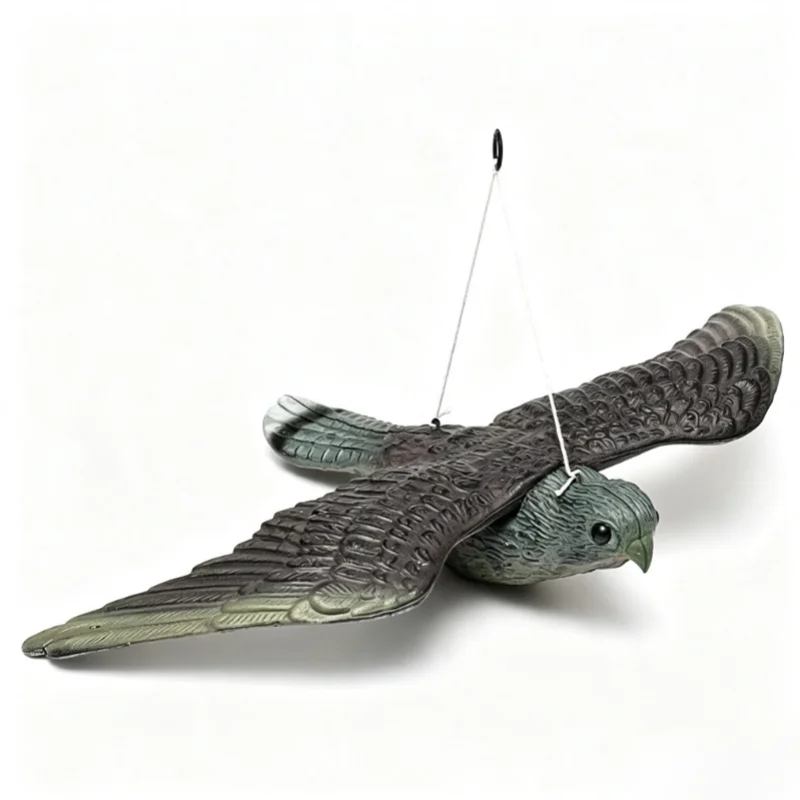 1Pc Realistic Flying Hawk Decoy Bird Scarer Garden Pest Control Deterrent Scarecrow Ornament For Outdoor Farm Yard Use