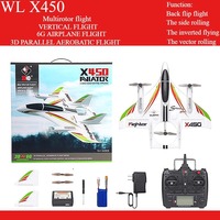 WLtoys XK X450 RC Airplane 6CH Brushless Plane 2.4G Radio Control Glider Fixed Wing Remote Control Aircraft 3D/6G RC Helicopters