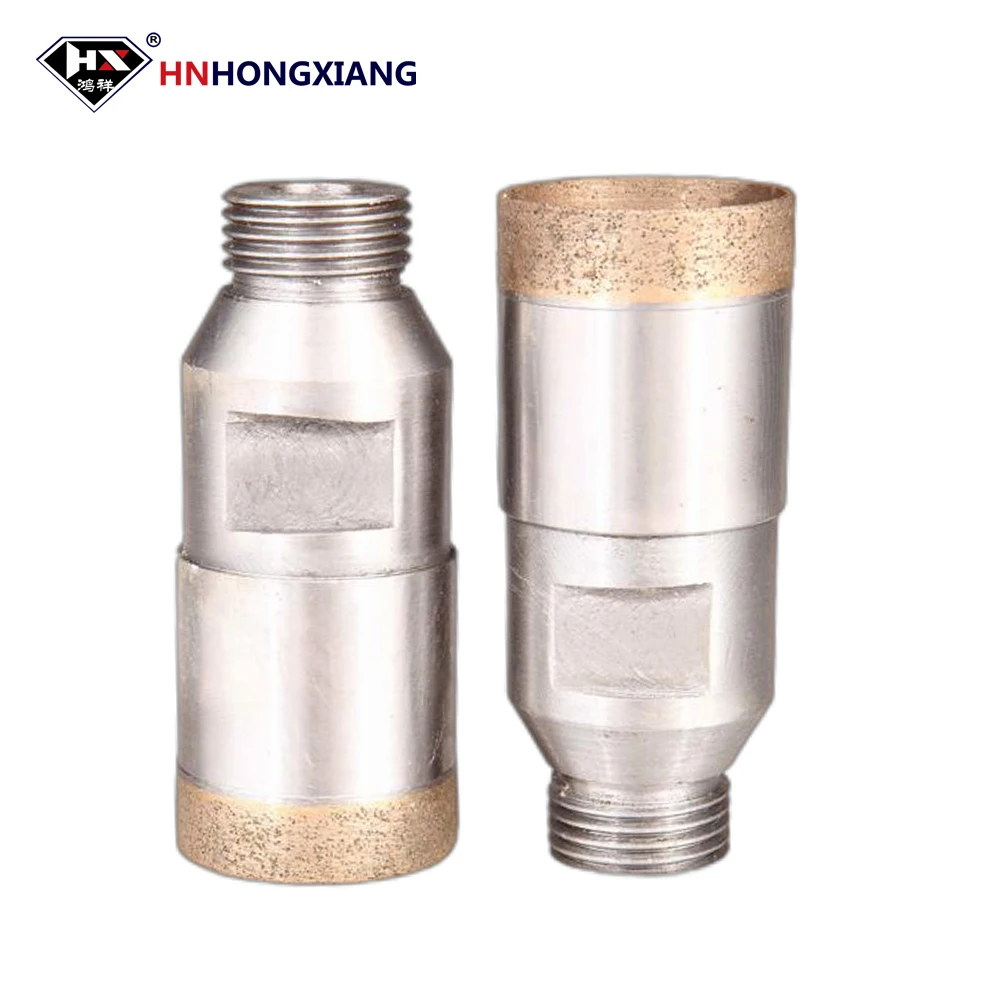 Diamond Drill Bit For Glass Ceramic Tile 21mm-30mm Thread Shank 75mm Length Sintered Diamond Core Drill Bit For Glass Tile