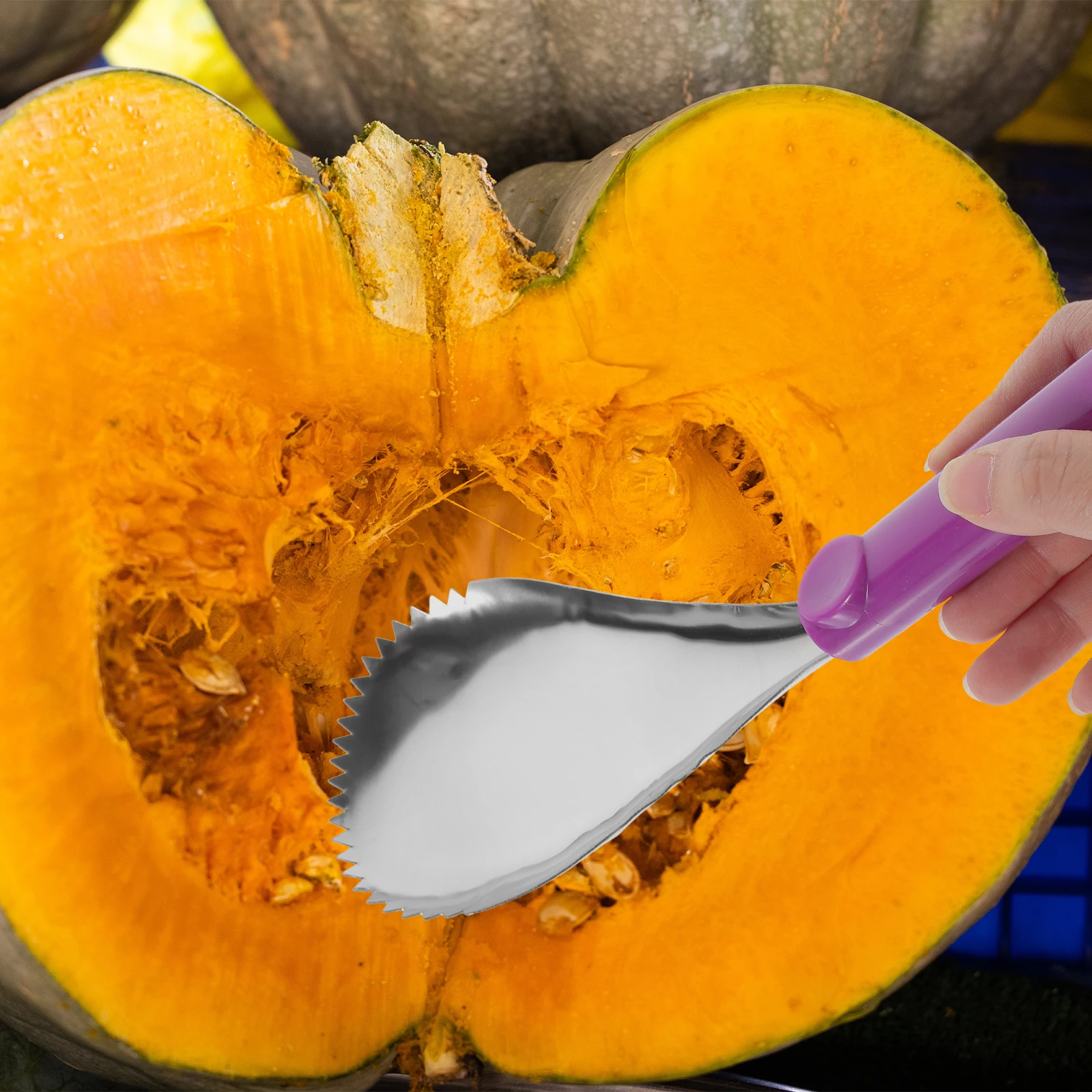 

3pcs Stainless Steel Pumpkin Corer Scoop Tool Core Remover Kitchen Gadget Bbq Supply Manual Scooper Separator Serrated Edge Easy