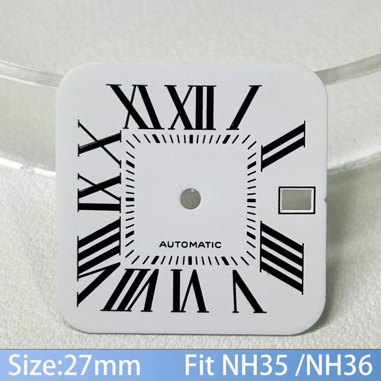 27*27mm nh35 relógio mostrador quadrado acessórios de relógio mostrador texturizado santos dial logotipo personalizado caber nh35 nh36 movimento