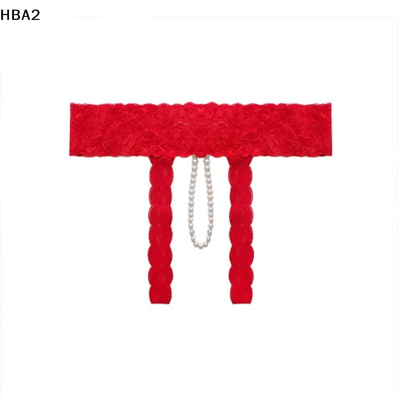 

【H】Sexy Lace Hollow Out Panties Women's Sexy Open-crotch Panties Beads Thong