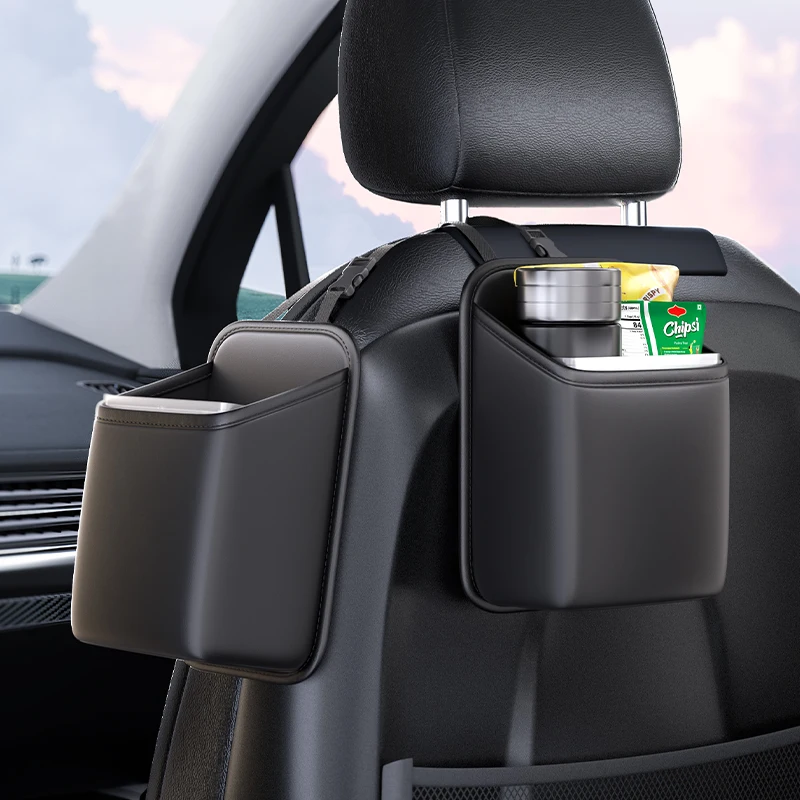 

Car Seat Side Storage Bucket, Rear Seat Storage Bucket Multifunctional Trash Bin