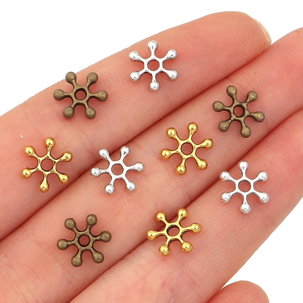 100pcs/lot Vintage Flower Bead End Caps Bead Caps Spacer Beads For Jewelry Making DIY Necklace Bracelet Earrings Accessories image 5