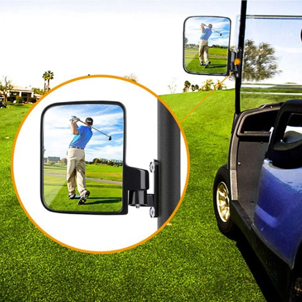 

Universal Folding Side View Mirror For Golf Carts Club Car, Ezgo, Yamaha, Star, Zone Carts Golf Cart Mirrors