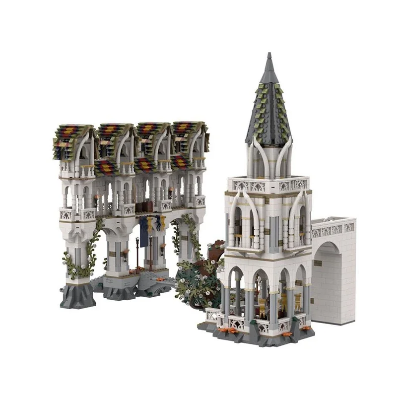 Magical Rings Moc Building Blocks Movie Scene Rivendell Gates Model Castle Bricks DIY Assembly Street View Toys  Gifts