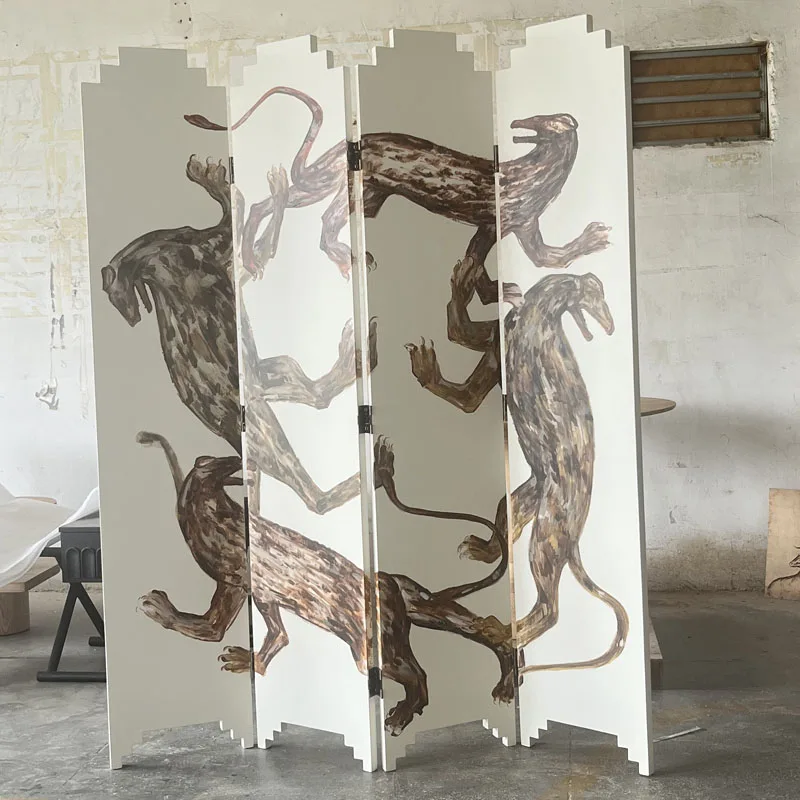 Customized Hand-Painted Screen Art For Living Spaces Modern Screen Partition Home Decoration