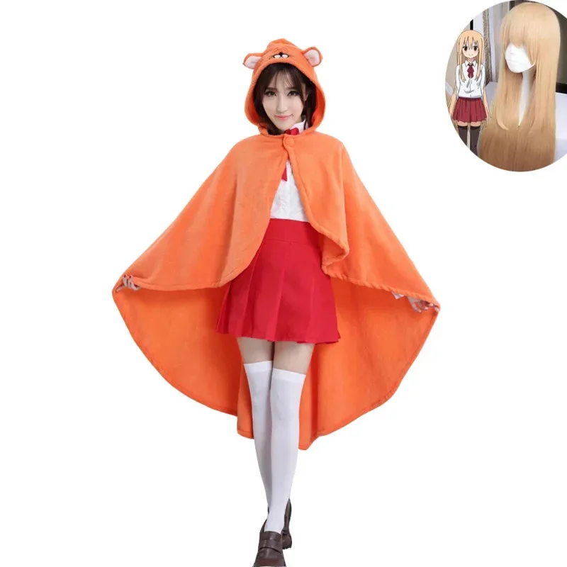 Anime Himouto! Chan Cosplay Cloak Wig UMARU DOMA Costume Sweet Lovely White Student Uniforms High Quality Short Ski Ix;3,v'6.f;8