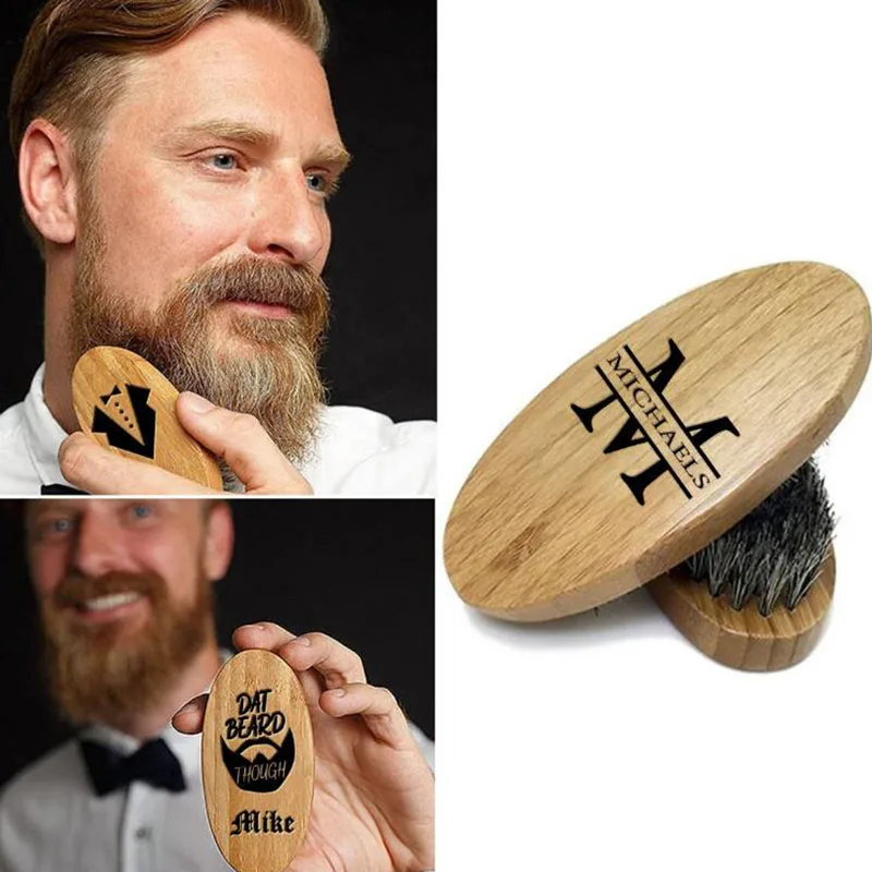 Personalized Beard Brush Wood Brush Groomsmen Gift Mens Gift Engraved Wooden Brush Custom Name Grooming Gift Birthday Gifts