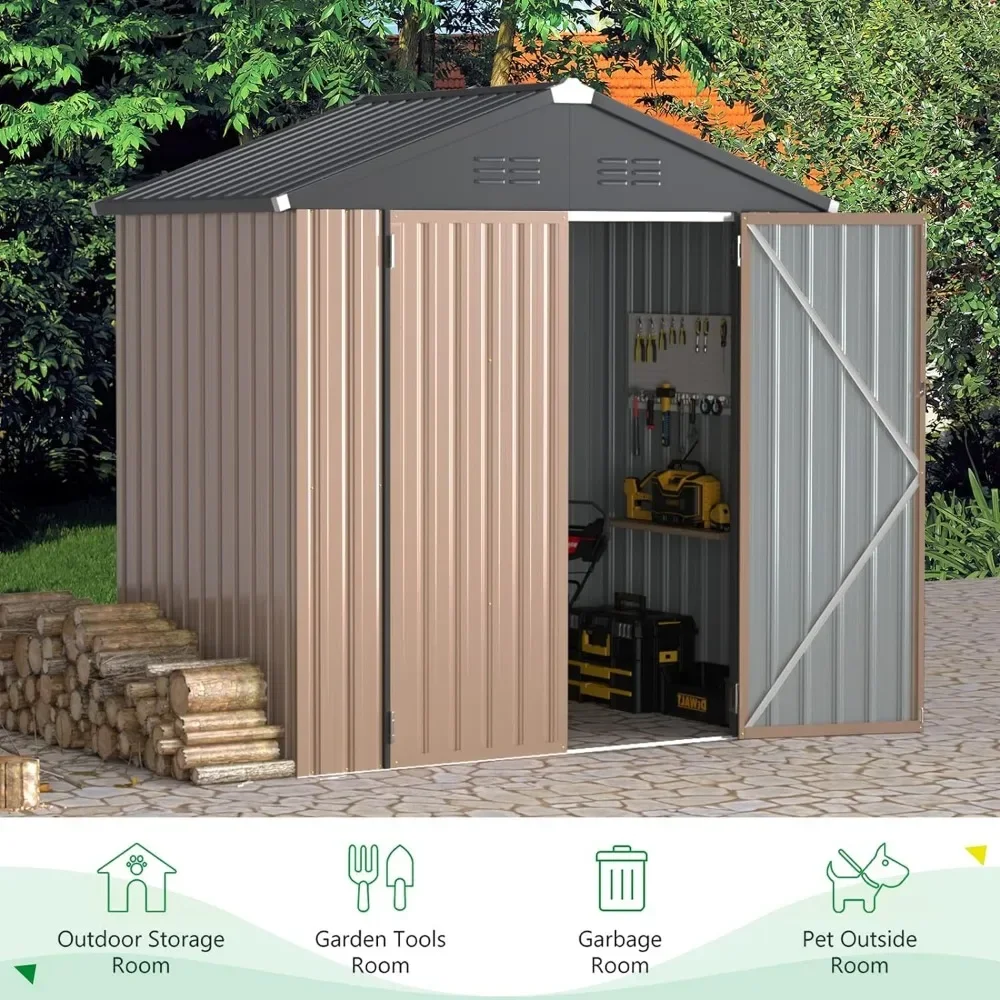 6 x 4FT  Patio Sheds Outdoor Storage Shed Lockable Bike Shed Tools Prefabricated Warehouse Lawn Garden Buildings Booth Shed