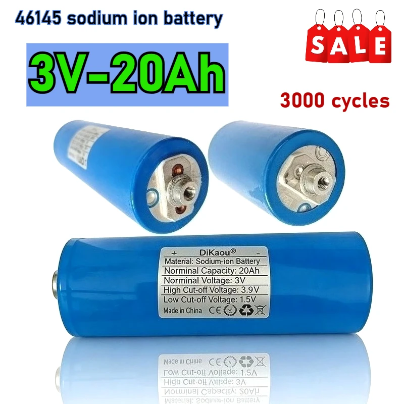 

46145 sodium ion battery 3V/3.9V-20Ah Class A rechargeable NA battery, suitable for solar energy storage, drones