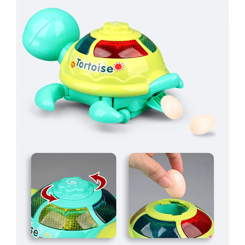 Children Toys Hello Turtle Model Electric Pets Lay Eggs Baby Musical Toddler Crawl Infant Development Educational Toy Kids Gift