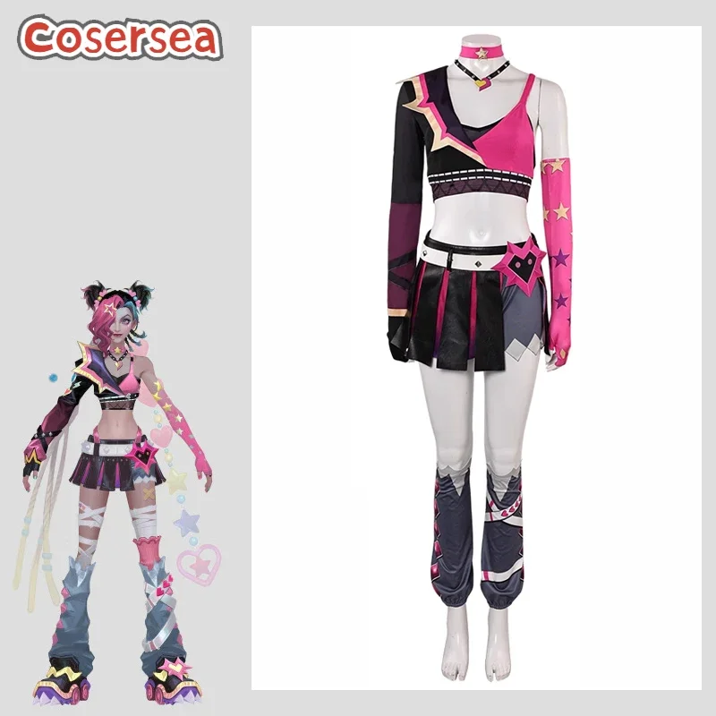 

CosplayCosersea Jinx Cosplay Costume Game Lovestruck Jinx Costume Halloween Role Play Party Women Dress Uniform Cos Outfit Full