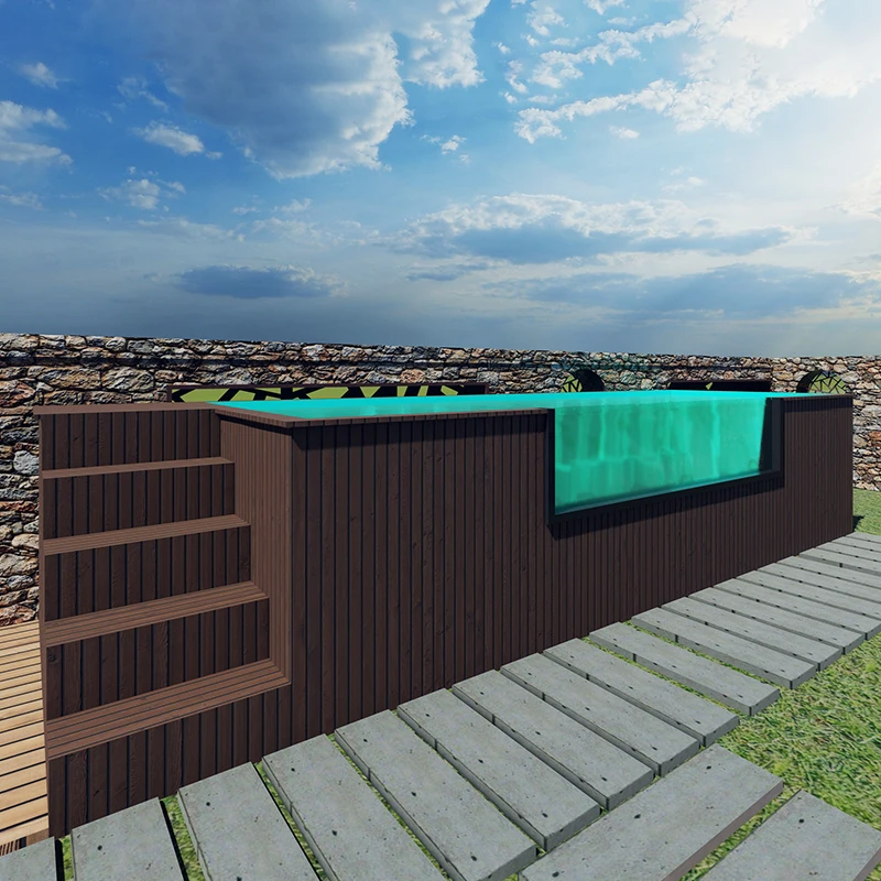 Container Swimming Pool Prefab Modular Customized Above Ground Outdoor Backyard Heat Pump High Quality Durable Construction