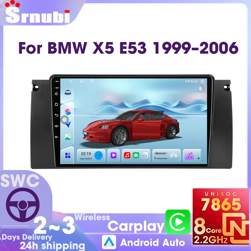 UIS7865 Reproductor Multimedia para Auto con Android Auto y Carplay de 8 Núcleos para BMW X5 E53 1999-2006, Radio para Auto, Navegación GPS, Pantalla Táctil QLED, 4G WIFI, Sistemas Inteligentes Automotrices 1