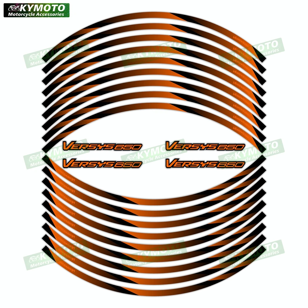 Reflective motorcycle wheel decals waterproof wheel wraps rim stripes 17-inch fairing modification for VERSYS650 VERSYS 650 4