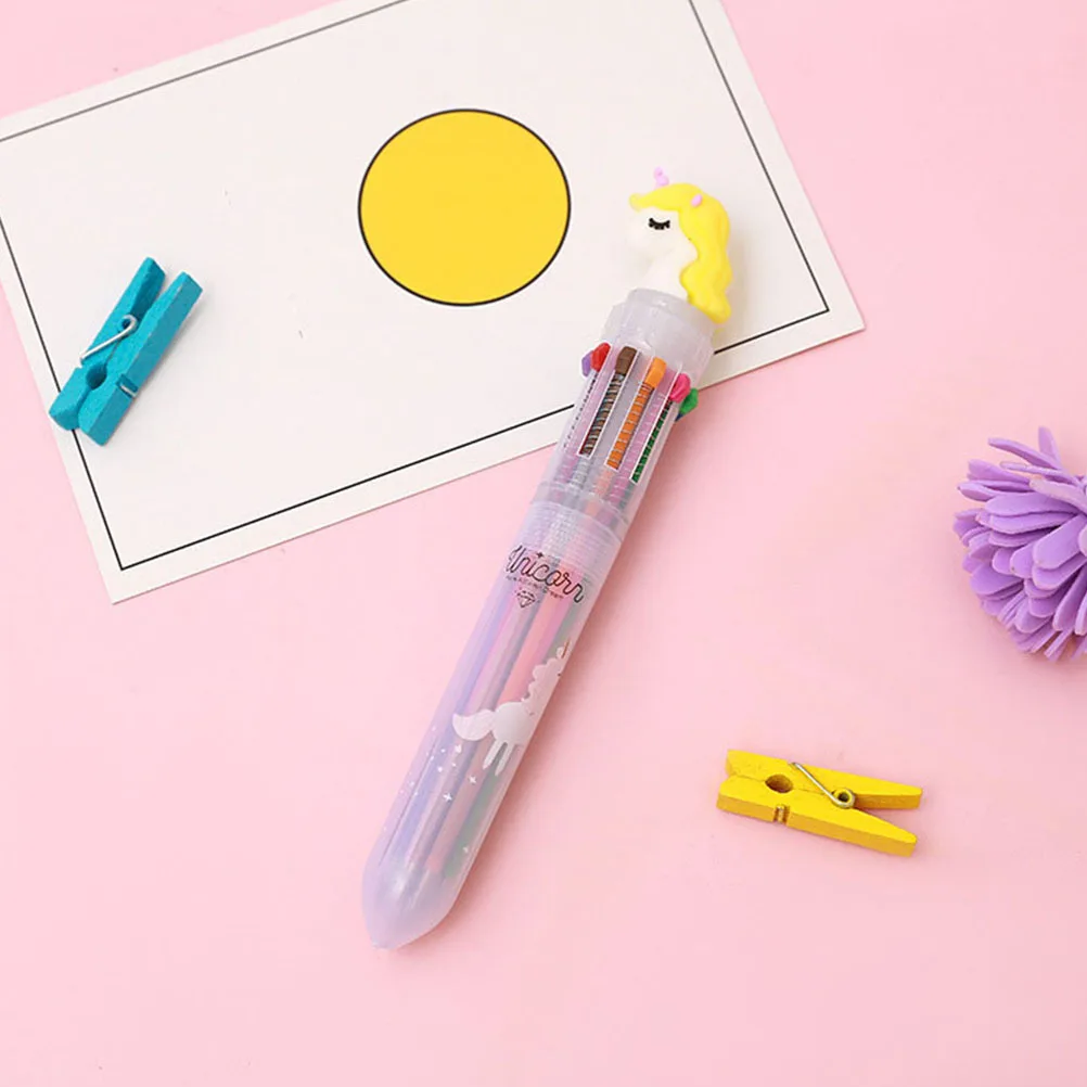 

4Pcs Multicolor Ballpoint Pens Smooth Writing Portable Cartoon Design Ideal for Coloring Journals Scrapbooks Cards