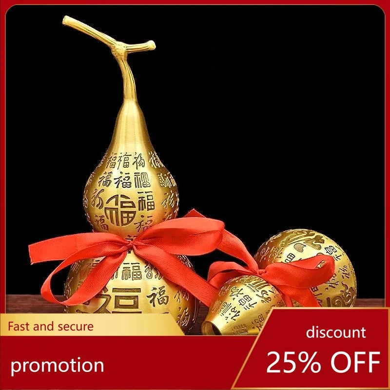 

CZ Brass Fortune Gourd with Open Lid, Hollow Open Design Medium, and Small Sizes, Decorative Ornament for Living Room