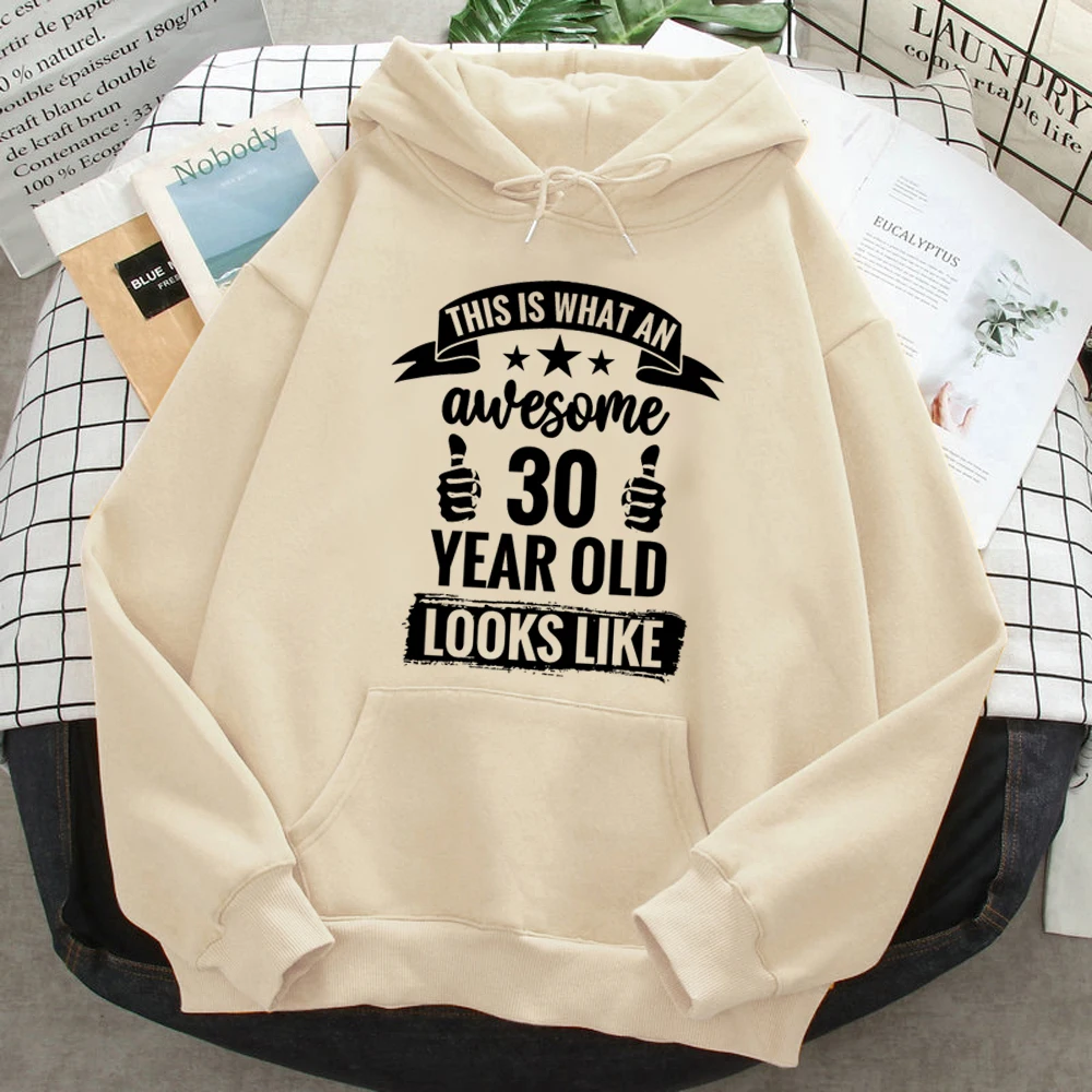 30 Ans Years Birthday hoodies women graphic harajuku vintage tracksuit female Fleece sweatshirts