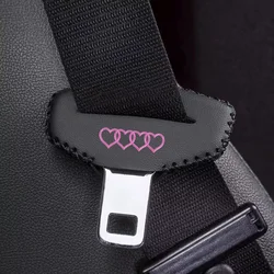 2pcs PU Leather Car Seat Belt Buckle Clip Cover Protector Anti-Scratch Case For AUDI A3 A4 A5 A6 A7 A8 Q2 Q3 Q5 Q7 Q8 RS TT