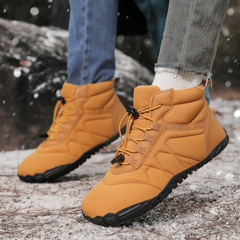 

Men's Winter Boots Warm Waterproof Non-Slip Plush Sneakers Shoes - Winter Slippers Male Tenis Boots