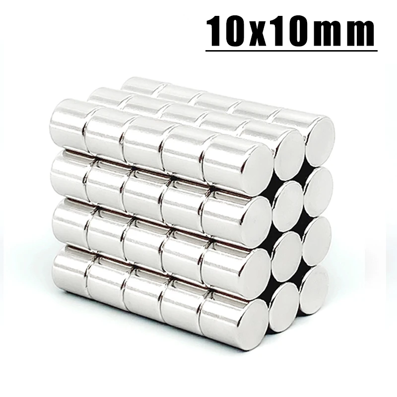 1/10/20/50/500Pcs 10x10 Neodymium Magnet 10mm x 10mm N35 NdFeB Round Super Powerful Strong Permanent Magnetic imanes Disc 10x10