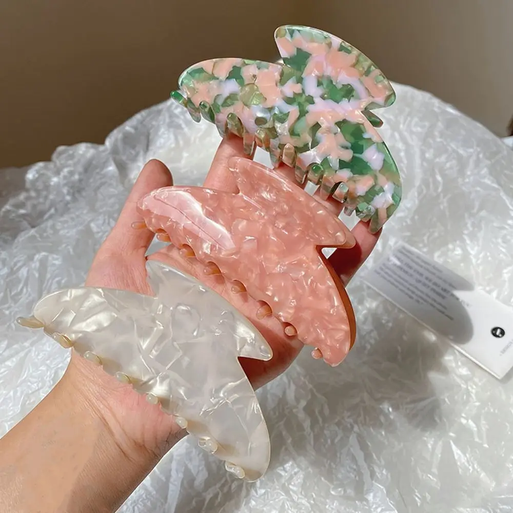 

Large Cute Flower Shark Clip Hair Clip French Plastic Hair Claw Korean Style Headwear Female Hair Accessories Acetate Hair Clip