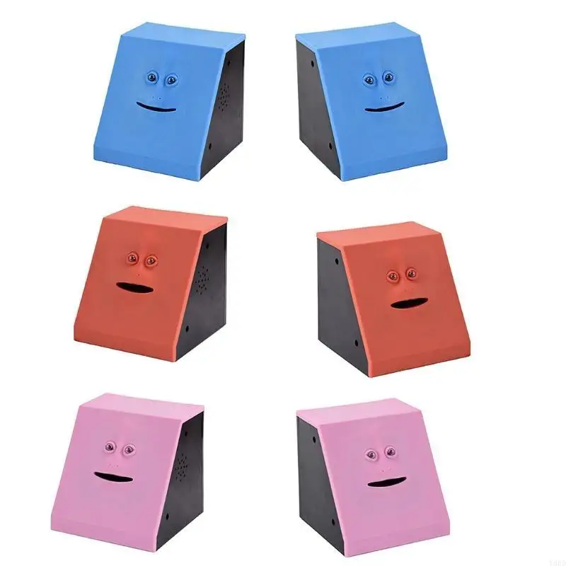 Y88D 1PCカラフルなATMマシンおもちゃ自動音楽金貨銀行笑顔の顔の銀行