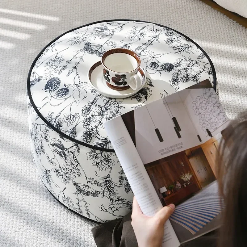 

Light luxury French wind seat pier futon living room carpet seat cushion lazy sofa leisure footstool change shoe seat