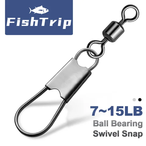 FishTrip-barril giratorio de pesca con enclavamiento, Clip de pesca de cambio rápido de acero inoxidable con giratorio