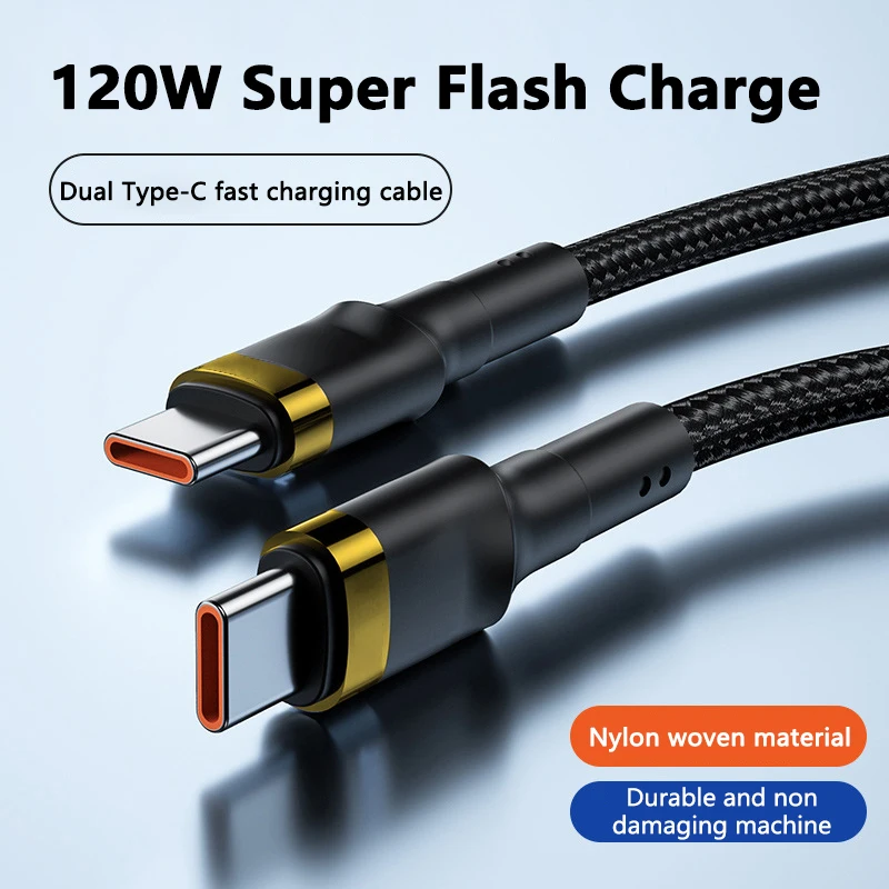 

PD 120W Super Charging For Samsung S24 S23 USB C TO USB Type C Cable For iPhone 15 Plus Pro Max Xiaomi Connector adapter