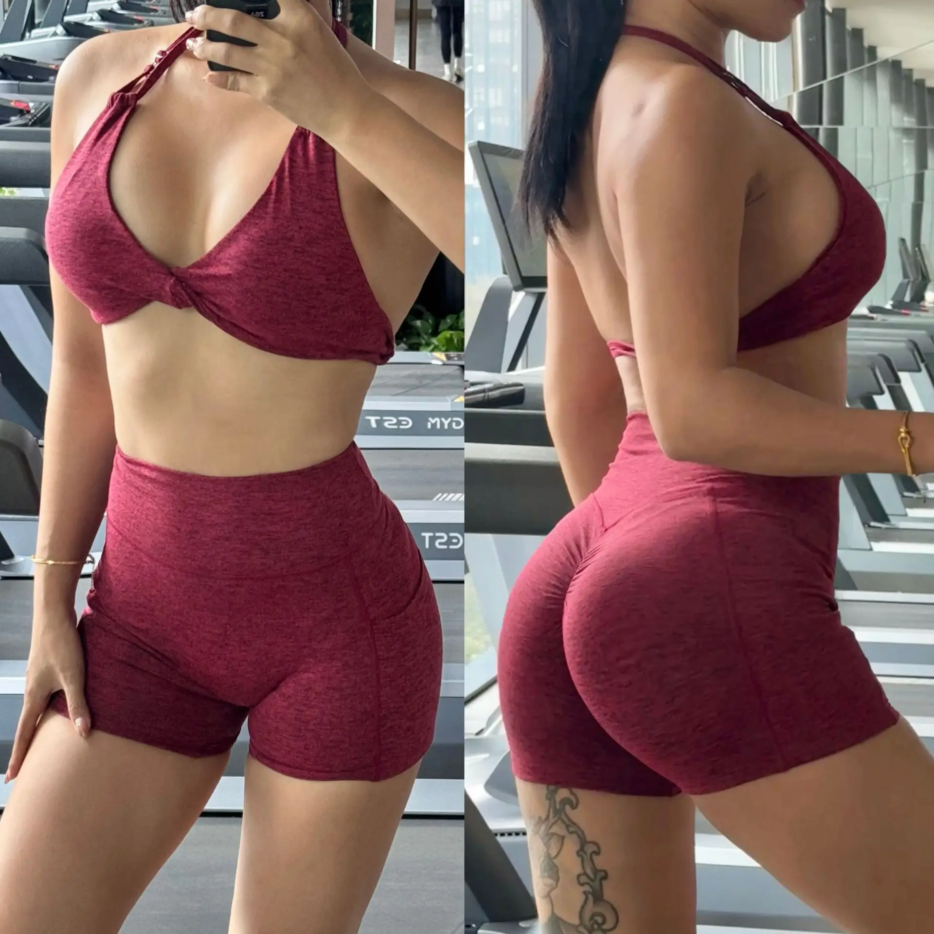 

Комплект сексуального шеи, красивой спины, спортивное нижнее белье, штаны для фитнеса, йоги, плотные, телесного цвета, шлифовальные, дышащие