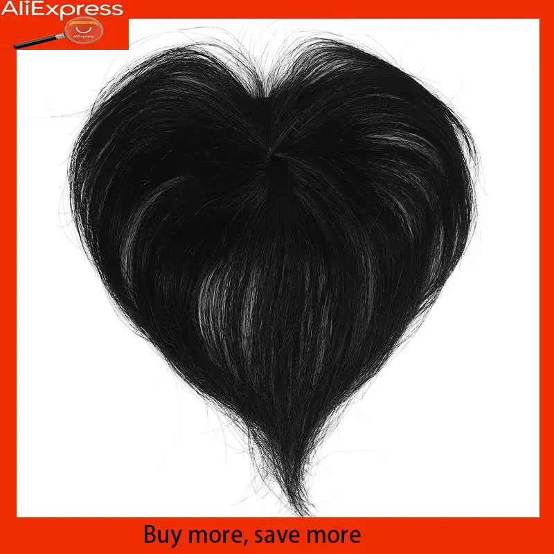

A67Z Human Hair Topper Wig With Bangs Increase The Amount Of Hair On The Top Of The Head To Cover The White Hair Hairpiece