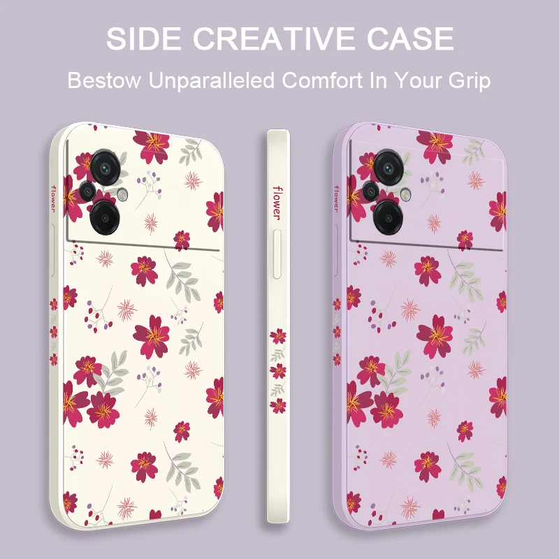حافظة لهاتف شاومي بوكو X7 X6 X5 X4 GT X3 NFC M7 M5 M4 M3 F7 Ultra F6 Pro F5 F4 غطاء سيليكون بنمط الزهور