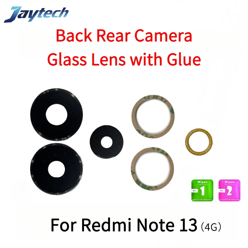 10 قطعة عدسة زجاجية للكاميرا الخلفية لـ Redmi Note 10 11S 12S 13 14 زجاج الكاميرا مع لاصق غراء