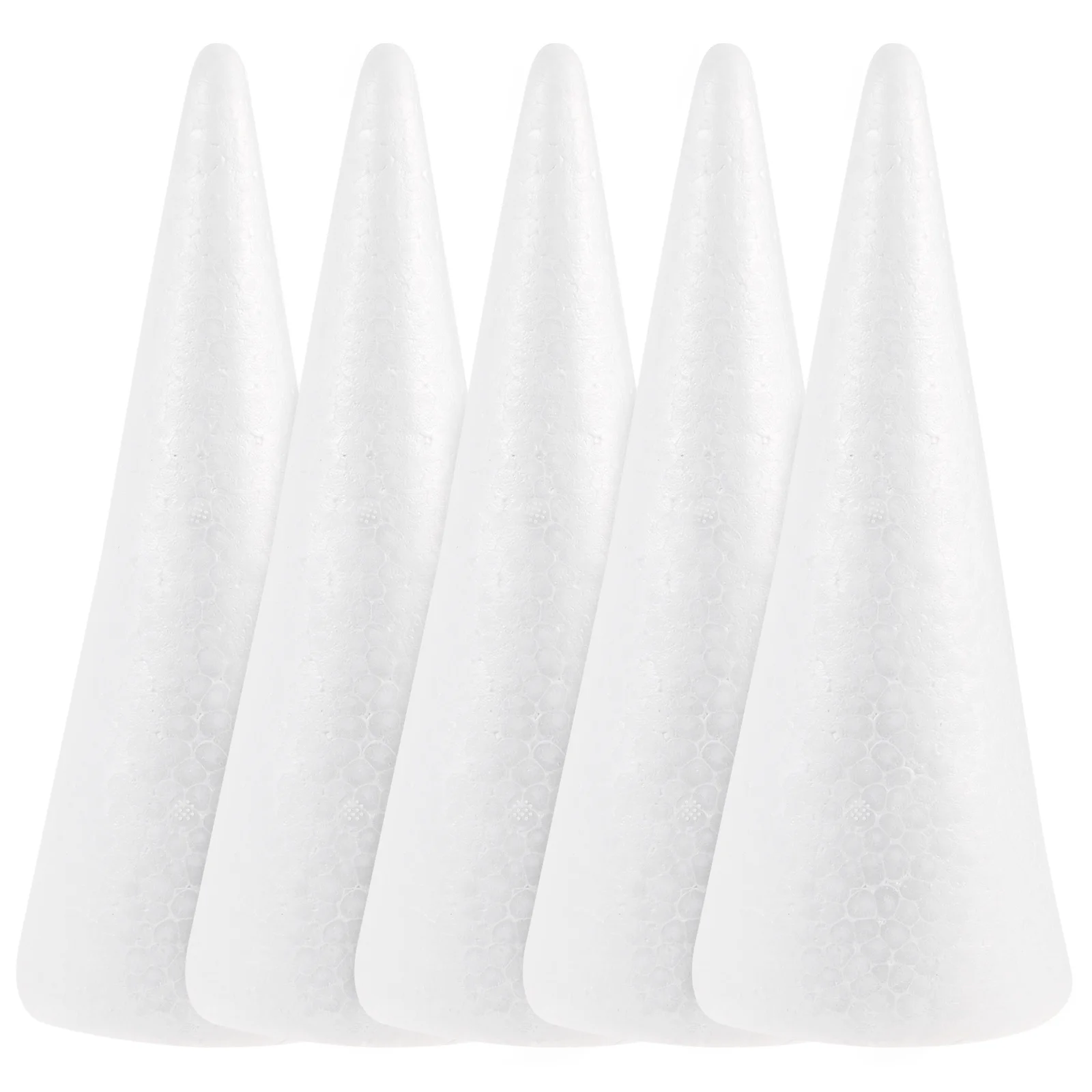 

5pcs Foam Cones Craft Diy Ornament For Christmas Winter Holiday Decoration Art Project Centerpiece Table Decor