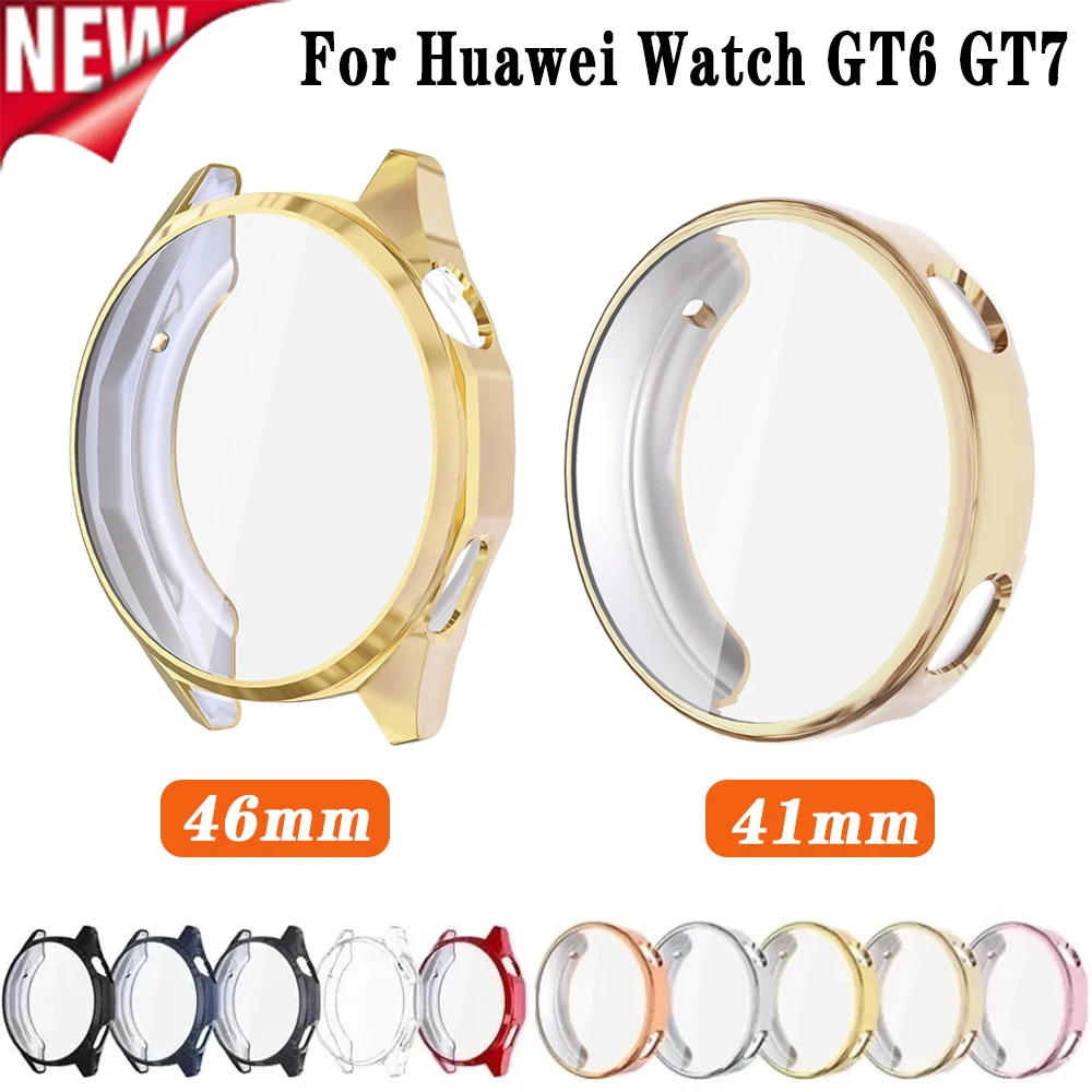 TPU Case for Huawei Watch GT6 GT7 46mm 41mm Full Coverage Soft Shell Scratch Resistant Protective Film Frame Watch Accessory