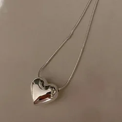 New Ladies Alloy Simple Heart Pendant Fashion Thin Chain Necklace Korean Popular Women Charm Collar Jewelry Wholesale Party Gift