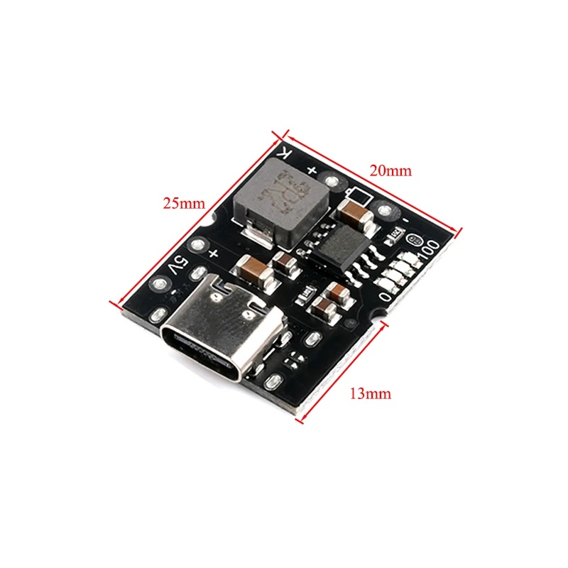 Type-C USB 5V 2A Boost Converter Step-Up Power Module Lithium Battery Charging Protection Board LED Display USB For DIY Charger