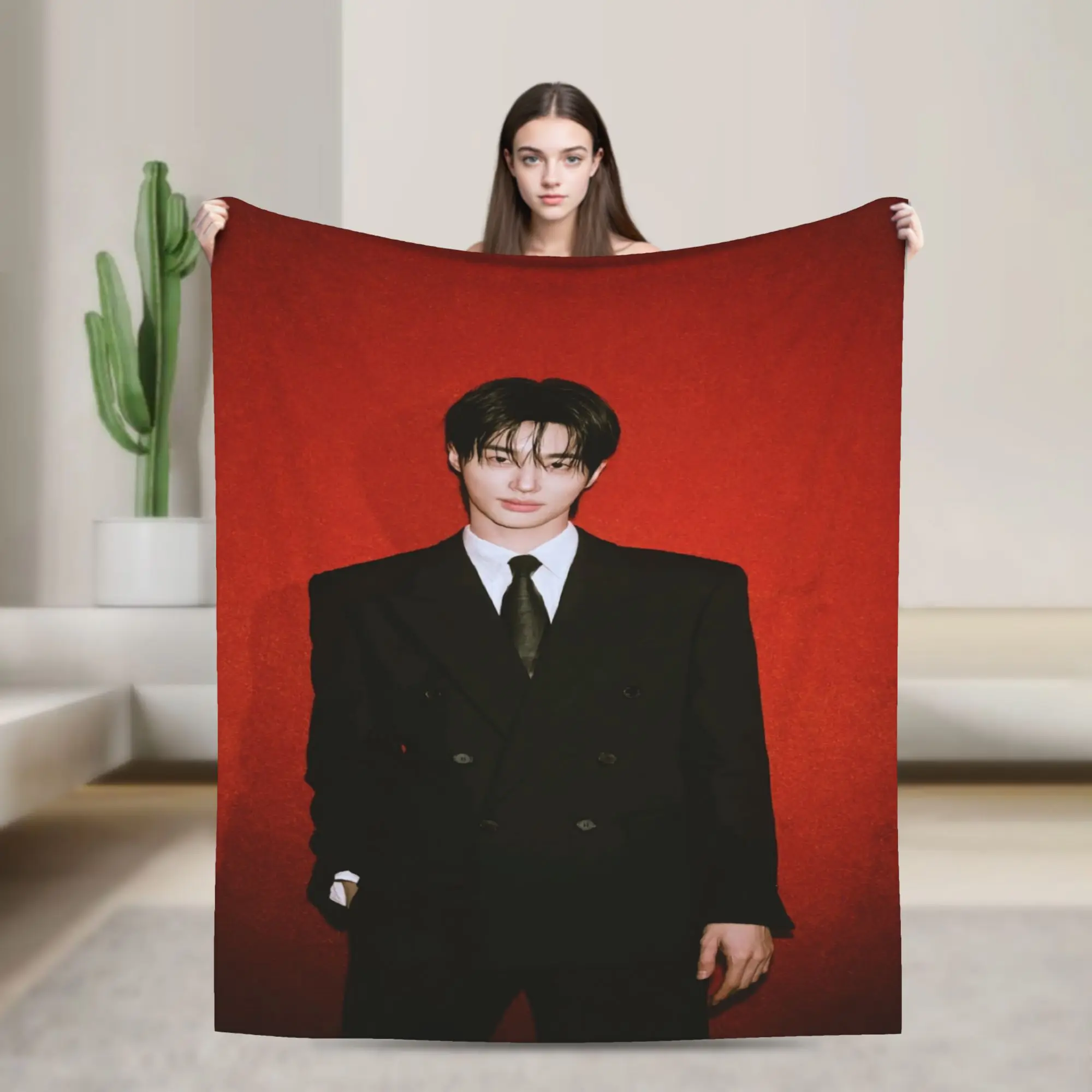 Byeon Woo-seok Warm Blanket  Travel Plush Bedding Throws Aesthetic Living Room Flannel Bedspread Sofa Bed Cover
