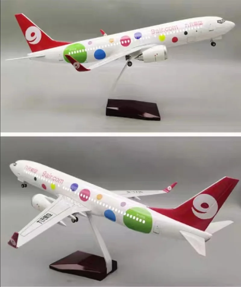 Avion jouet enfant 1:85 47cm avion B737-800 9air.com modèle d'avion résine matériel avion modèle Kits de construction avion