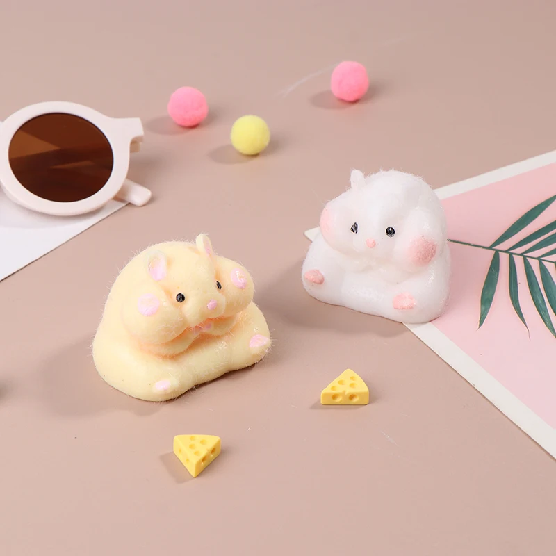 Super Soft Cute Q-Bullet Simulated Hamster  Toy Mini  Toys Kawaii Stress Relief Squeeze Toy TPR Decompression Toy