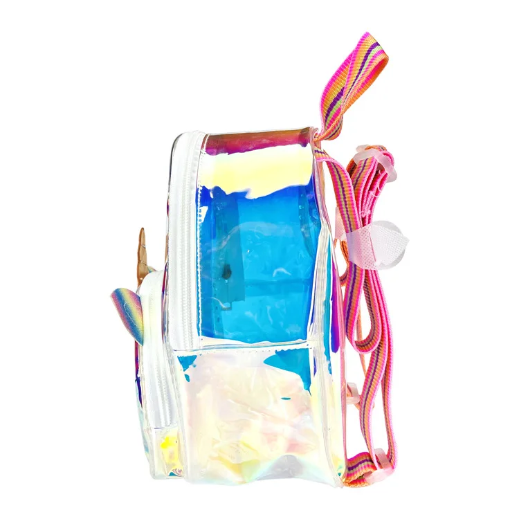 Children Cartoon Large Capacity Unicorn Bags New Girls Boys Transparent Rainbow Cute Backpack Women Colorful Jelly Backpacks Hot