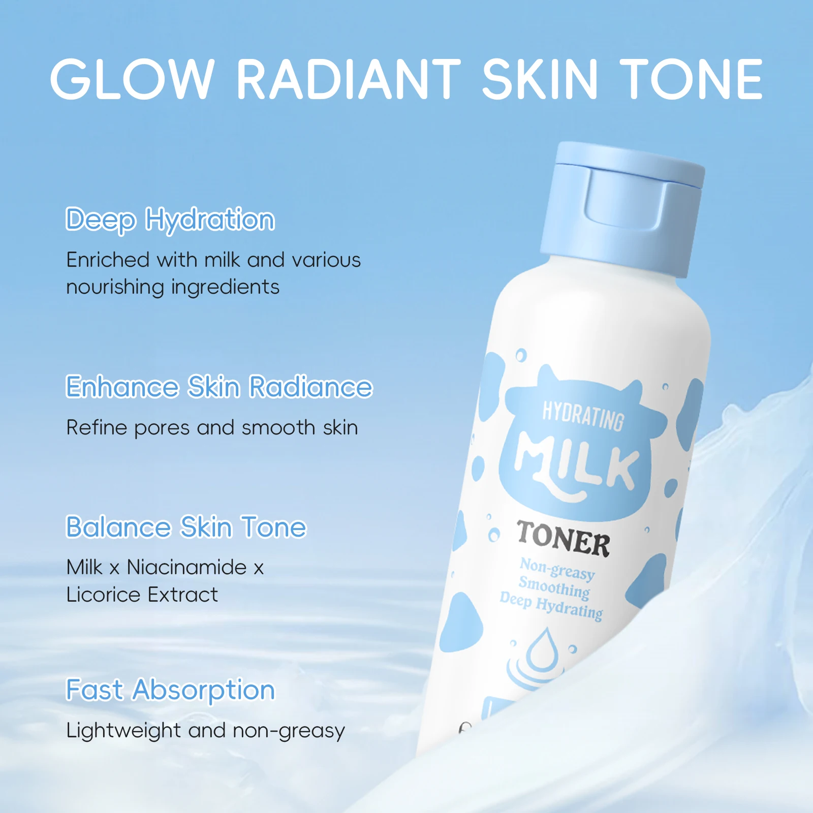 LAIKOU 6Pcs Milk Hydrating Ski - Skincare Glow Glowing ulasan dan harga