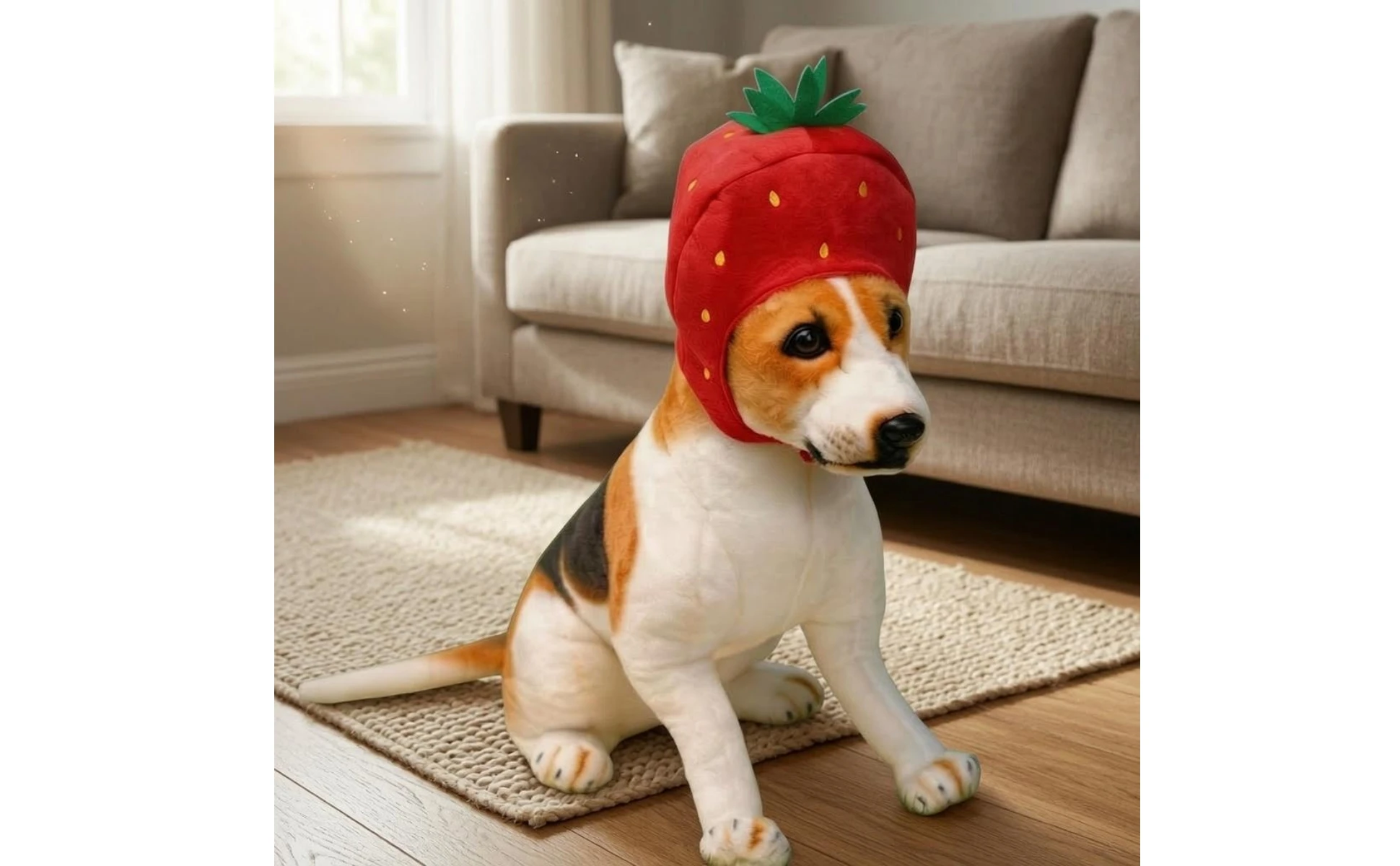 Strawberry Pet Hat Yellow Spots Soft Strawberry Hat Headwear Lightweight Pet Accessory Funny Novelty for Performance