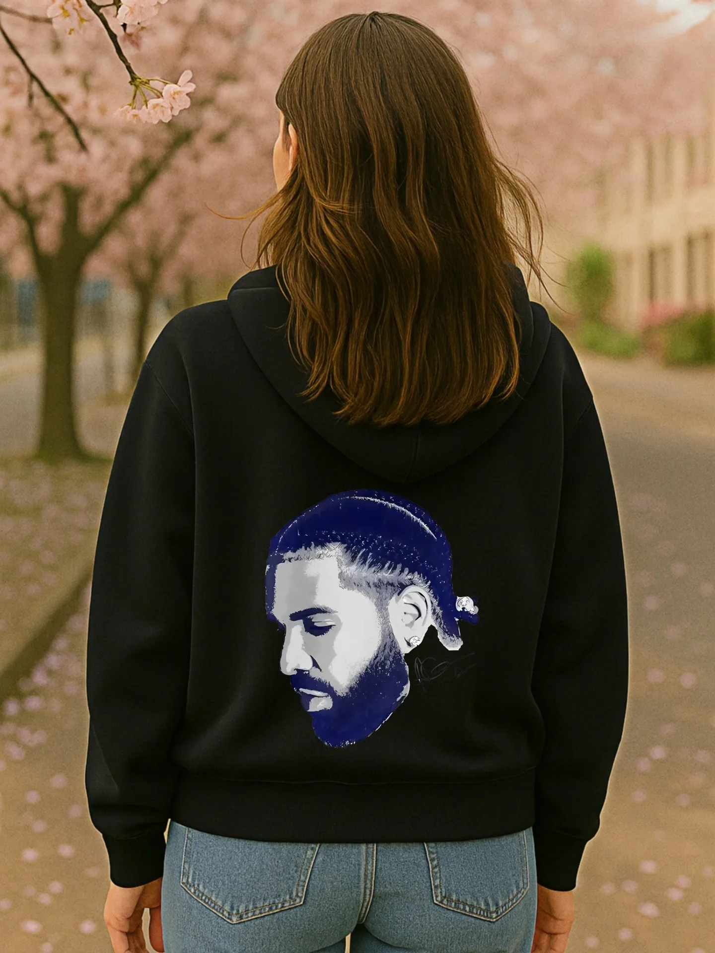 Grafische hoodie, Drake - Essential hoodie met print, streetwear-stijl, katoenmix, casual dagelijks gebruik, voor heren